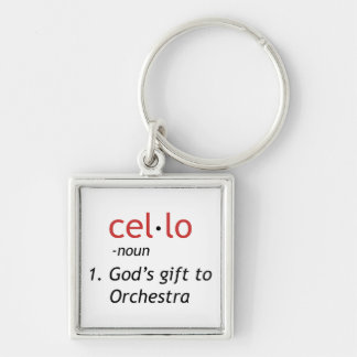 Cello Definition Fyrkantig Silverfärgad Nyckelring