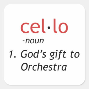 Cello Definition Fyrkantigt Klistermärke