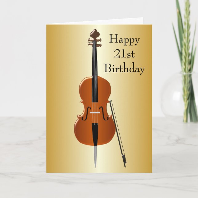 Cello Design Personlig 21:a födelsedagen Kort (Framsida)