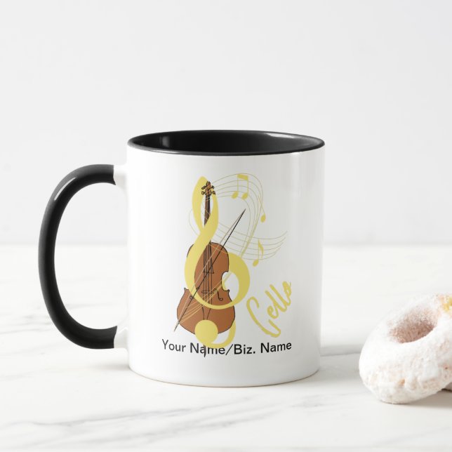 Cello Graphic Musician Music Theme Mugg (Med munk)