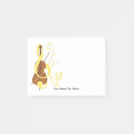 Cello Graphic Musician Music Theme Post-it Block