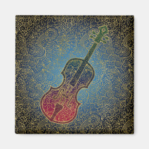 Cello Guld Filigree - Colorful Music Magnet