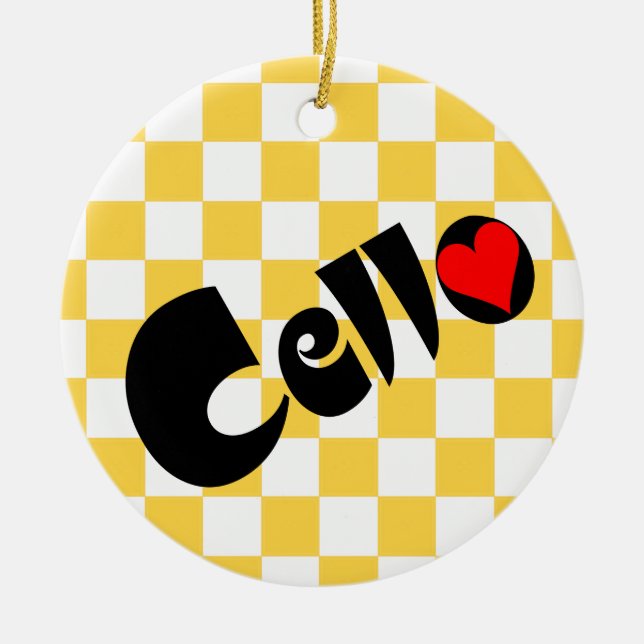 Cello Heart Julgransprydnad Keramik (Framsidan)