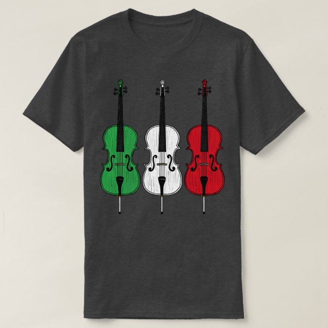 Cello Italiensk Flagga Cellist String Musician Ita T Shirt (Design framsida)