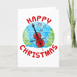 Cello-julkort Cellist String Musician Tack Kort