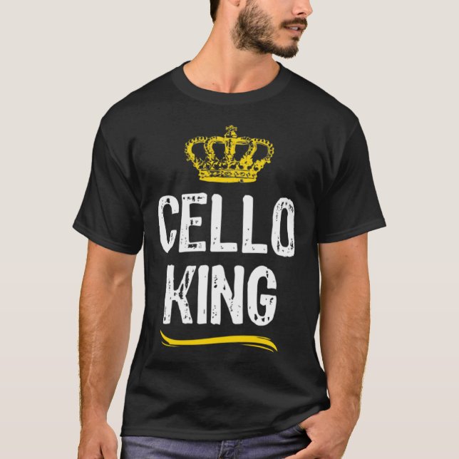 Cello King Men Boys Player  Cool Cellist T Shirt (Framsida)