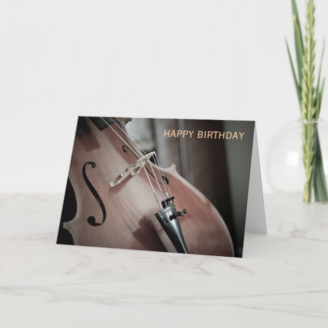 Cello klassisk musikinstrumentets födelsedag kort (Framsida)