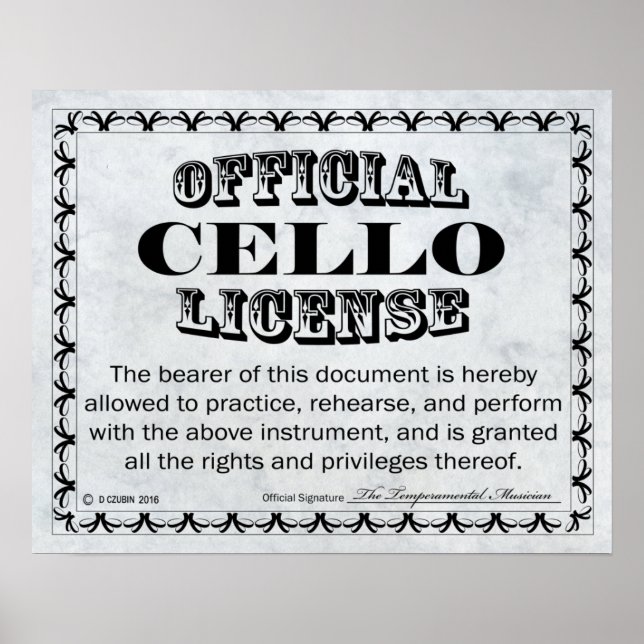 Cello License Poster (Framsidan)