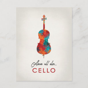 Cello - Ljusfärgad Musik Vykort