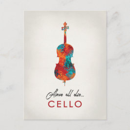 Cello - Ljusfärgad Musik Vykort