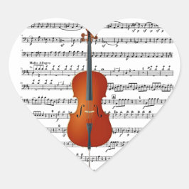Cello & Me_ Hjärtformat Klistermärke