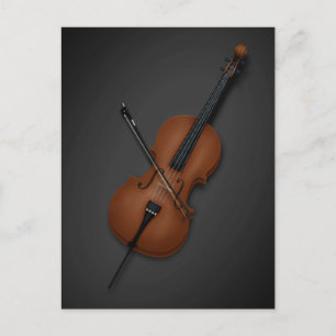Cello med stråk över strängar Klassisk musik Vykort