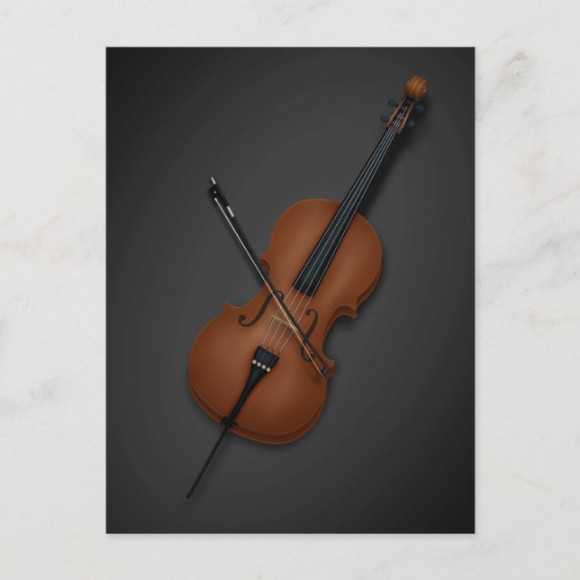 Cello med stråk över strängar Klassisk musik Vykort (Framsida)
