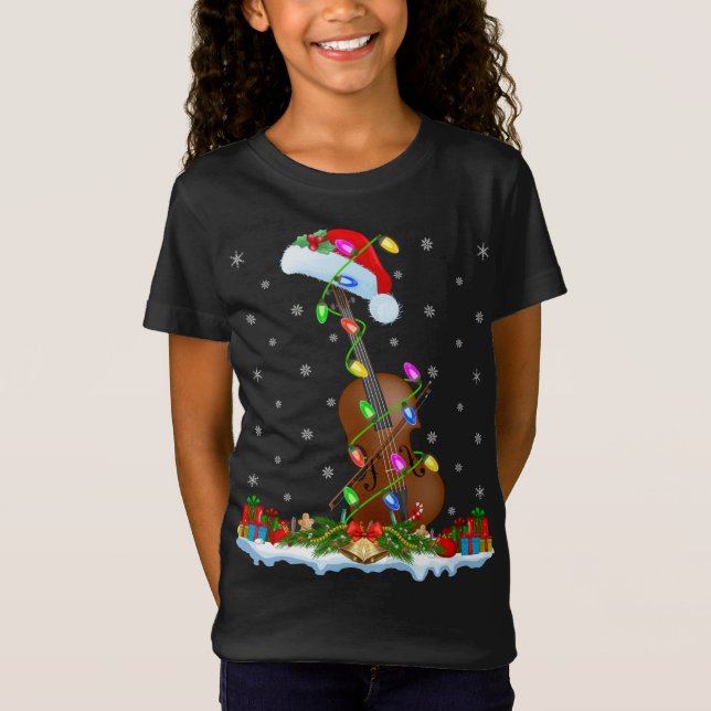 Cello Music Älskare Matching Santa Hat Cello Chris T Shirt (Framsida)