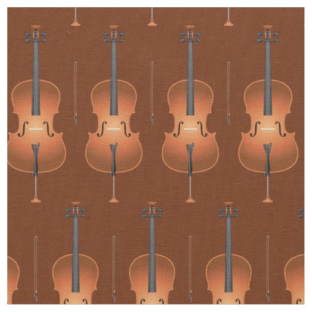 Cello Music Musician Room Decor Brown Tyg (Närbild)