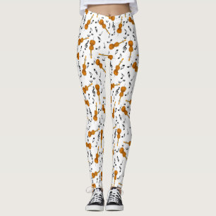 Cello Music Note Mönster Leggings