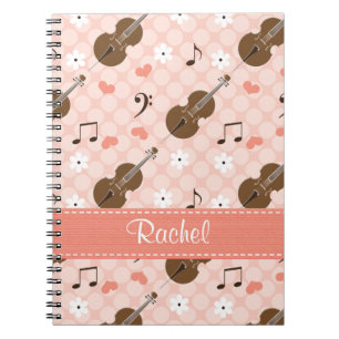 Cello Music Note Spiral bärbar dator Journal Anteckningsbok