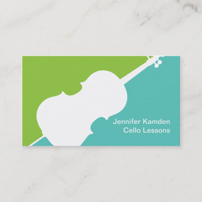Cello Music Teacher Player Cellist Musician Visitkort (Framsida)