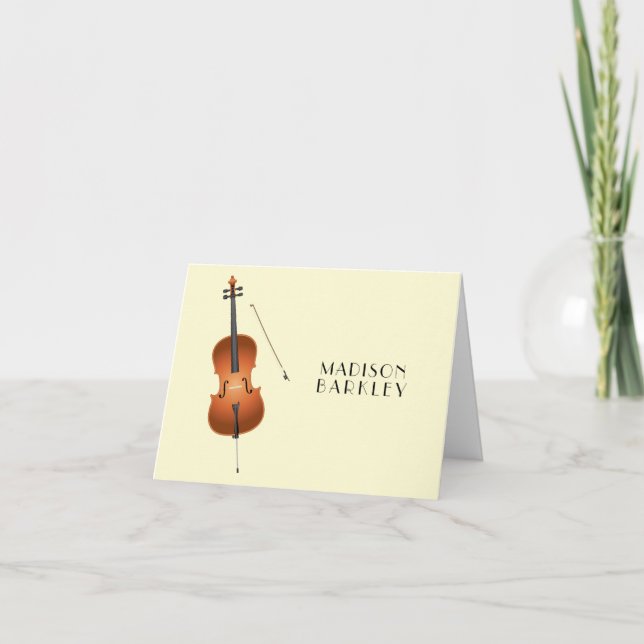 Cello Musician Music Teacher String Orchestra Anteckningskort (Framsida)