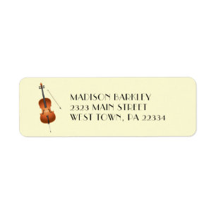 Cello Musician Music Teacher String Orchestra Returadress Etikett