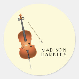 Cello Musician Music Teacher String Orchestra Runt Klistermärke