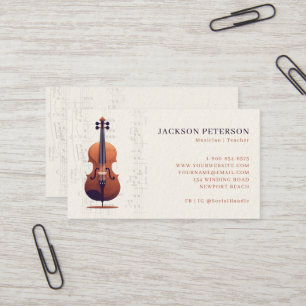 Cello Musik noter Cellist Musician Professionell Visitkort