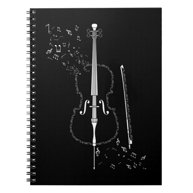 Cello Musik noter Instrument Musician Cellist Anteckningsbok (Framsidan)