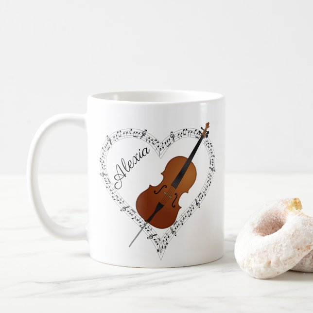 Cello Musiknoter Kaffemugg (Med munk)