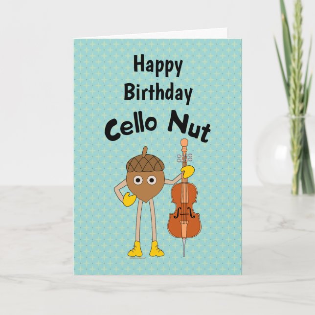 Cello Nöt Birthday Kort (Framsida)
