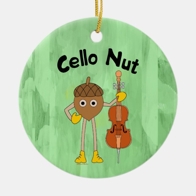 Cello Nöt Julgransprydnad Keramik (Framsidan)