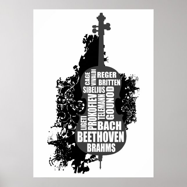 Cello och kompositörer poster (Framsidan)