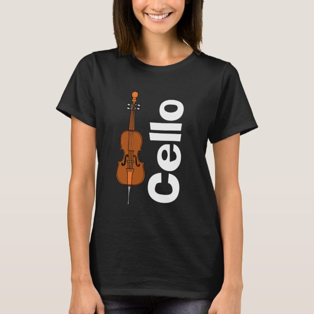 Cello och White Text T Shirt (Framsida)