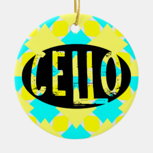 Cello Oval Rough Text Julgransprydnad Keramik