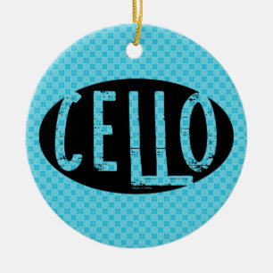 Cello Oval Rough Text Julgransprydnad Keramik
