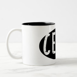 Cello Oval Rough Text Två-Tonad Mugg