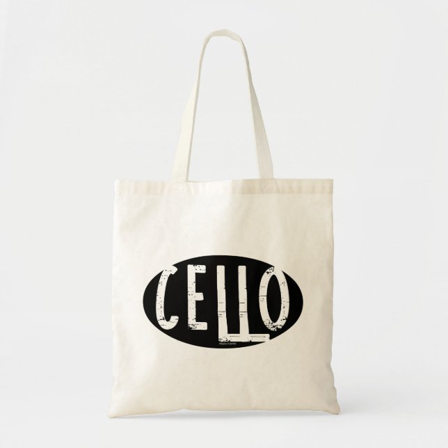 Cello Oval Rough Text Tygkasse (Framsidan)
