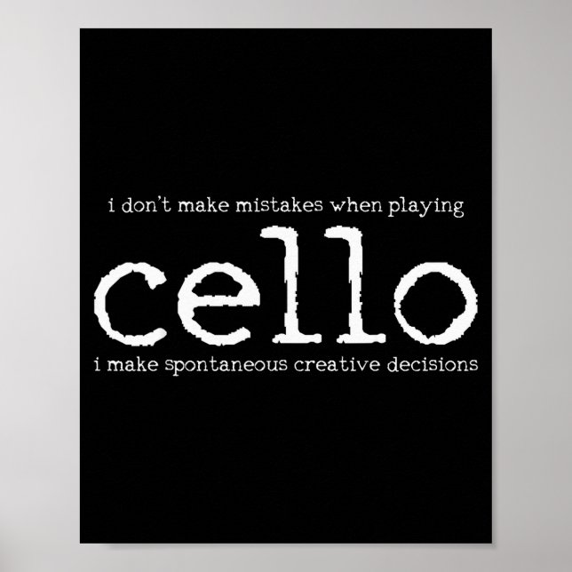 Cello Player Cellist Funny Gift  Poster (Framsidan)