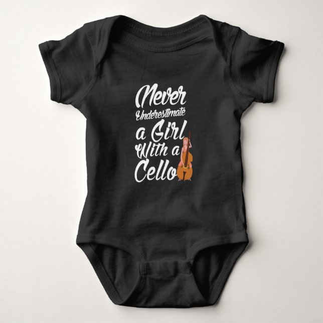  Cello Player Girl Orchestra Music Älskare Musiker T Shirt (Framsida)