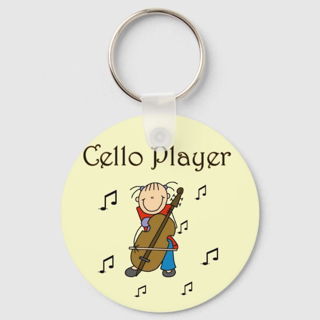 Cello Player Tshirts och Gifts Nyckelring (Framsida)
