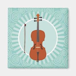 Cello Roligt Turcouise Swirl Music Magnet