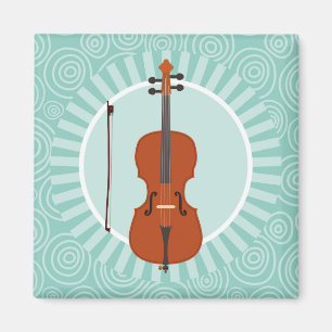 Cello Roligt Turcouise Swirl Music Magnet