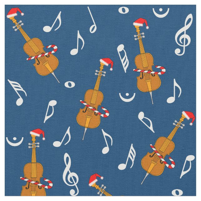 Cello Santa Hat Musik noter Tyg (Närbild)