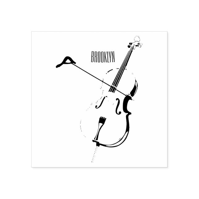 Cello seriefigursillustration stämpel (Tryck)