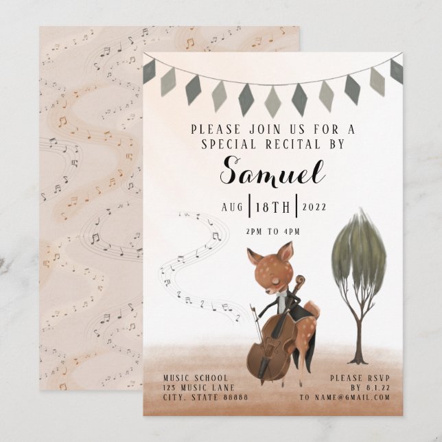 Cello-skäl - inbjudan (Fram/baksida)