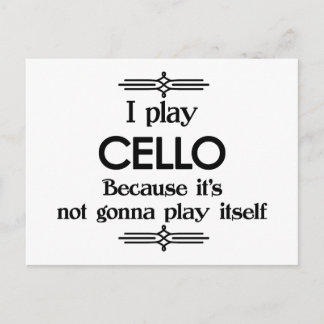Cello - Spela Själv Rolig Deco Musik Vykort