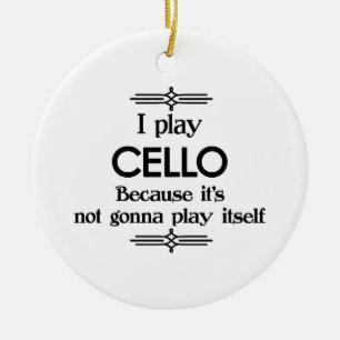 Cello - Spela själv-snålt Deco Music Julgransprydnad Keramik