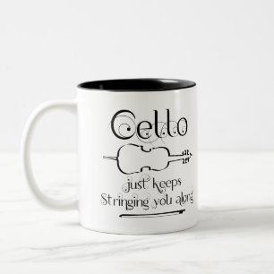 Cello String Along Två-Tonad Mugg