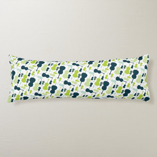 Cello String Instrument Music Orchestra Blue Grönt Kroppskudde (Framsidan)