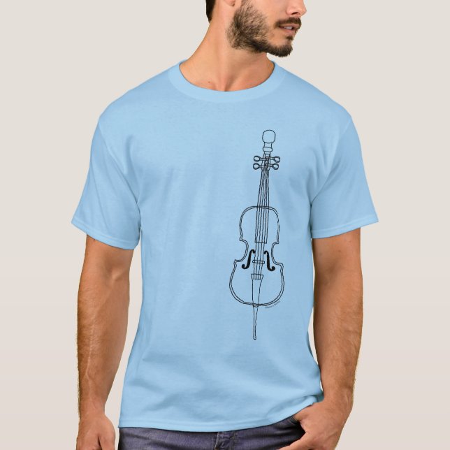 Cello Teckning T Shirt (Framsida)