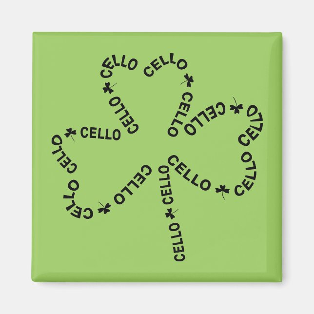 Cello Text Shamrock Magnet (Framsidan)